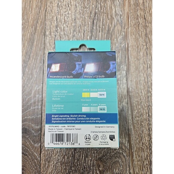 Philips Ultinon LED White Bulbs 3157W 12V Bright Signaling New In Box - Picture 4 of 7